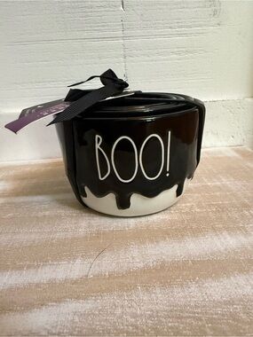 Rae Dunn Halloween ceramic measuring cups  and White